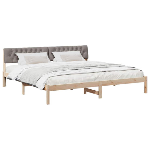 vidaXL Bed frame Brown and taupe 200 x 200 cm Solid pine wood