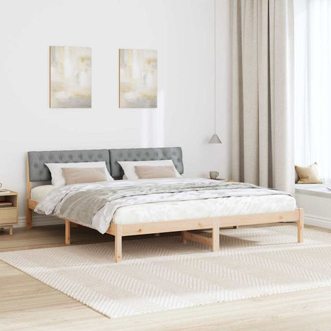 vidaXL Bed frame Brown and light grey 180 x 200 cm Solid pine wood