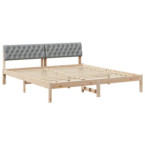 vidaXL Bed frame Brown and light grey 180 x 200 cm Solid pine wood
