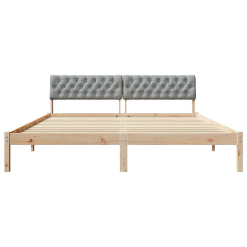 vidaXL Bed frame Brown and light grey 180 x 200 cm Solid pine wood
