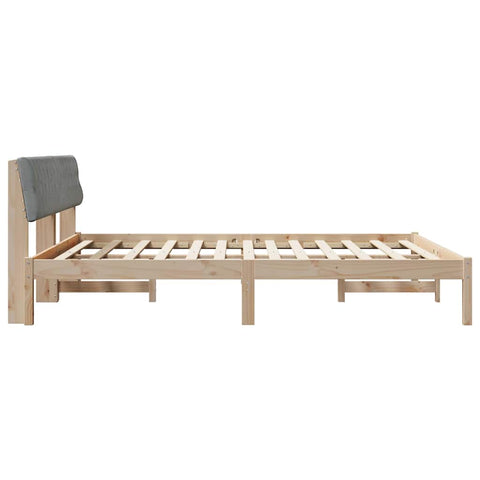 vidaXL Bed frame Brown and light grey 180 x 200 cm Solid pine wood