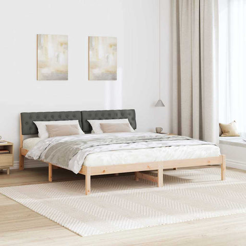 vidaXL Bed frame Brown and dark grey 180 x 200 cm Solid pine wood