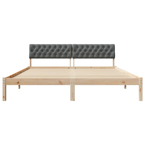 vidaXL Bed frame Brown and dark grey 180 x 200 cm Solid pine wood