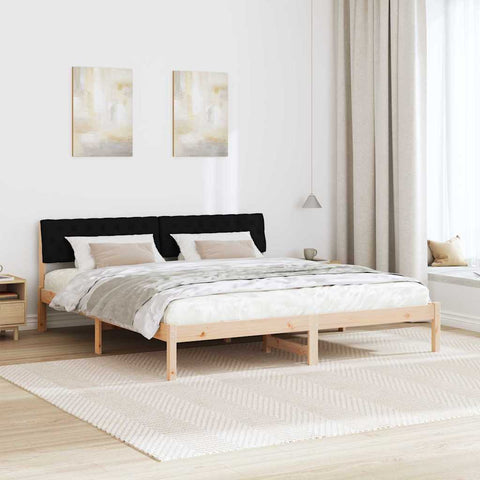 vidaXL Bed frame Brown and black 180 x 200 cm Solid pine wood