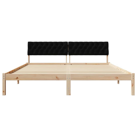 vidaXL Bed frame Brown and black 180 x 200 cm Solid pine wood