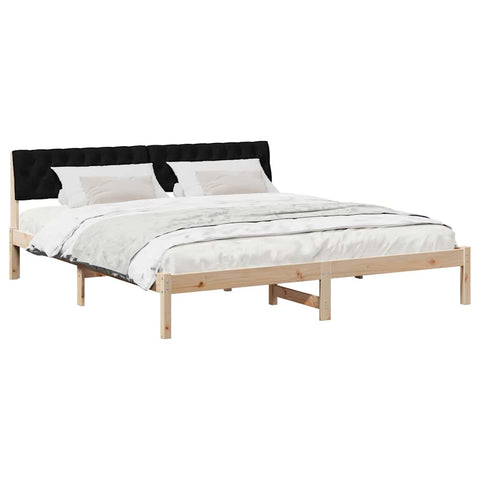 vidaXL Bed frame Brown and black 180 x 200 cm Solid pine wood