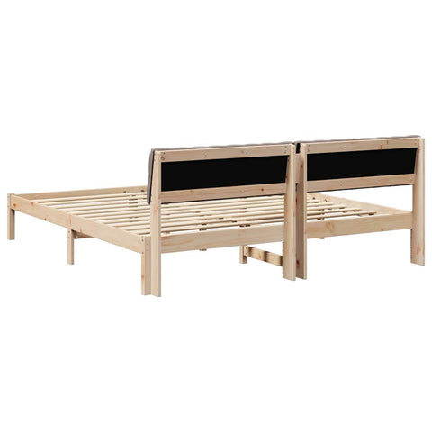 vidaXL Bed frame Brown and taupe 180 x 200 cm Solid pine wood
