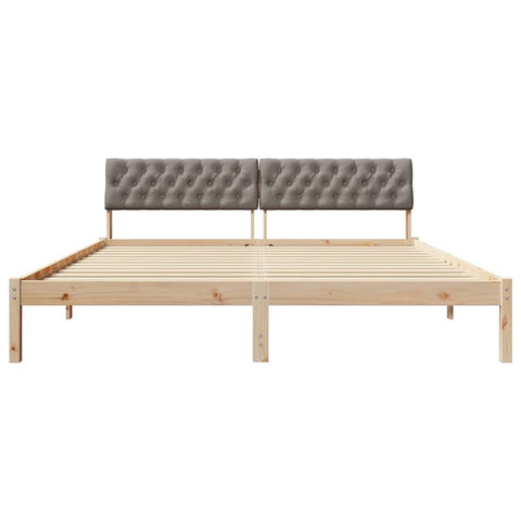 vidaXL Bed frame Brown and taupe 180 x 200 cm Solid pine wood