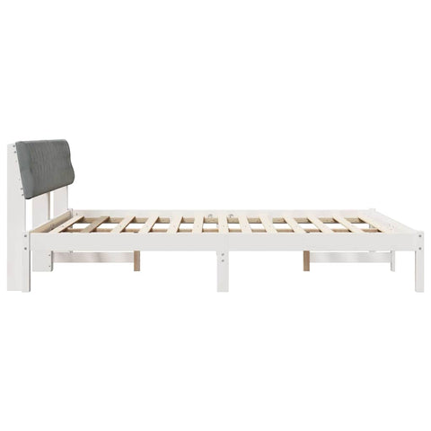 vidaXL Bed frame White and light grey 180 x 200 cm Solid pine wood