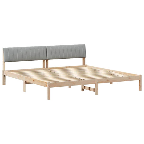 vidaXL Bed frame Brown and light grey 200 x 200 cm Solid pine wood