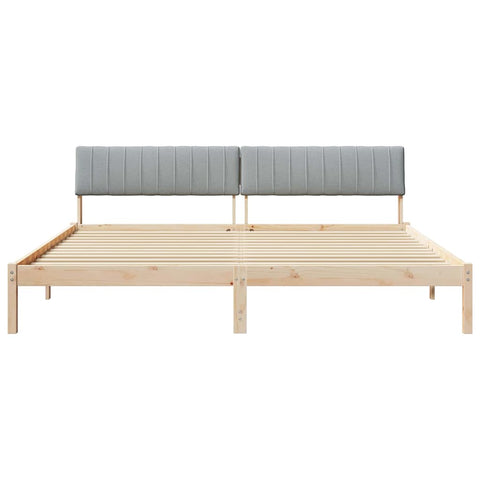 vidaXL Bed frame Brown and light grey 200 x 200 cm Solid pine wood