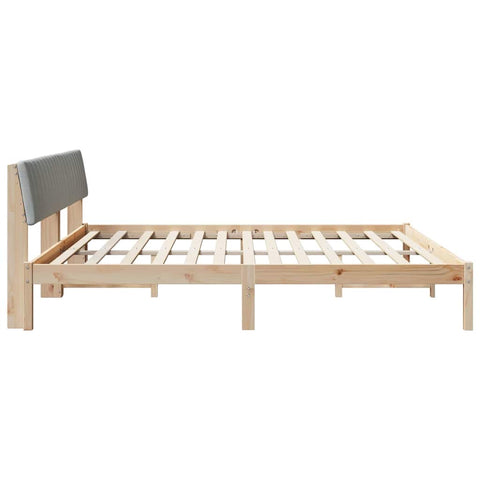 vidaXL Bed frame Brown and light grey 200 x 200 cm Solid pine wood