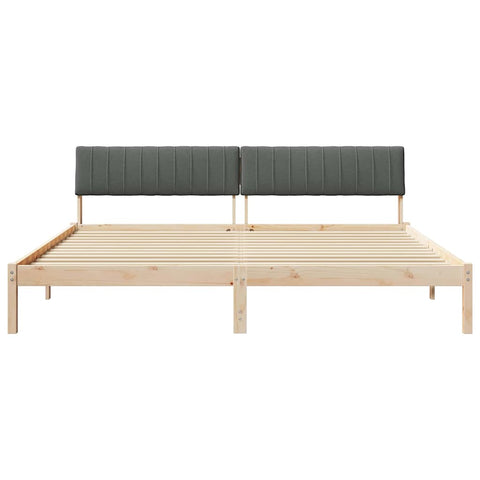 vidaXL Bed frame Brown and dark grey 200 x 200 cm Solid pine wood