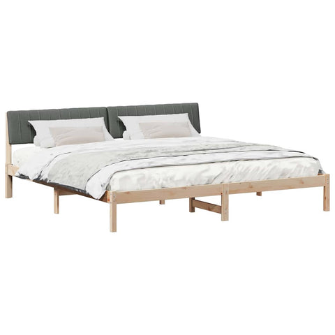 vidaXL Bed frame Brown and dark grey 200 x 200 cm Solid pine wood