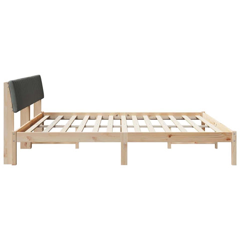 vidaXL Bed frame Brown and dark grey 200 x 200 cm Solid pine wood