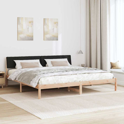 vidaXL Bed frame Brown and black 200 x 200 cm Solid pine wood