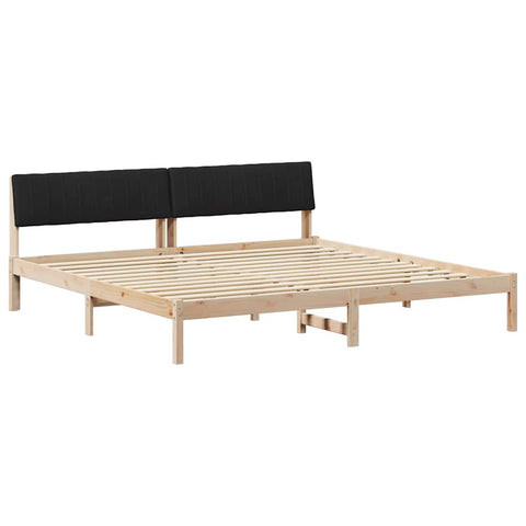 vidaXL Bed frame Brown and black 200 x 200 cm Solid pine wood