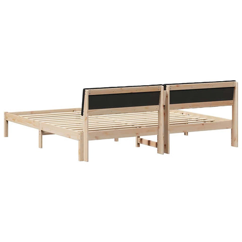 vidaXL Bed frame Brown and black 200 x 200 cm Solid pine wood