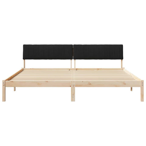 vidaXL Bed frame Brown and black 200 x 200 cm Solid pine wood