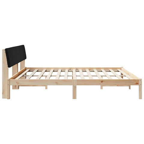 vidaXL Bed frame Brown and black 200 x 200 cm Solid pine wood