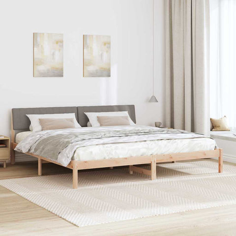 vidaXL Bed frame Brown and taupe 200 x 200 cm Solid pine wood