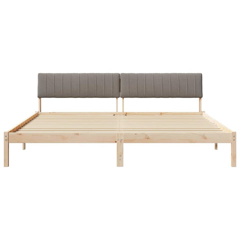 vidaXL Bed frame Brown and taupe 200 x 200 cm Solid pine wood
