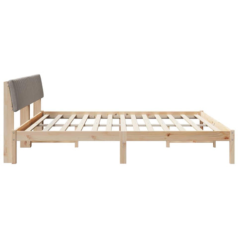 vidaXL Bed frame Brown and taupe 200 x 200 cm Solid pine wood