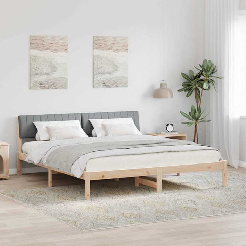 vidaXL Bed frame Brown and light grey 180 x 200 cm Solid pine wood