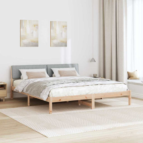 vidaXL Bed frame Brown and light grey 180 x 200 cm Solid pine wood