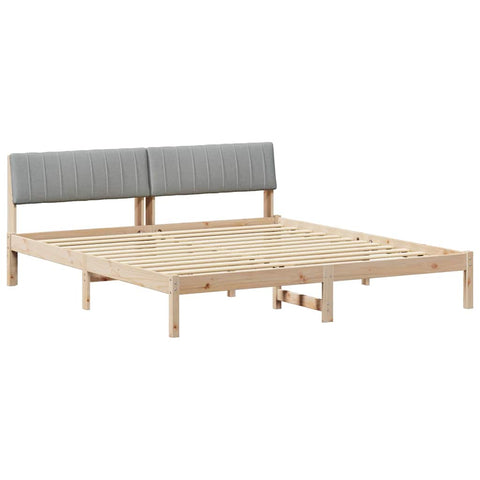 vidaXL Bed frame Brown and light grey 180 x 200 cm Solid pine wood