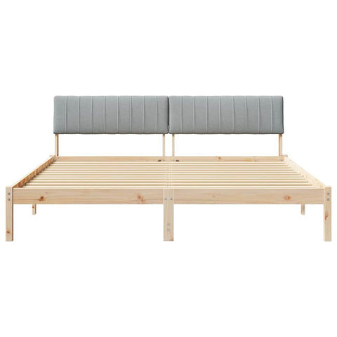 vidaXL Bed frame Brown and light grey 180 x 200 cm Solid pine wood