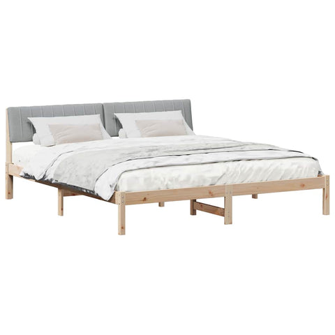 vidaXL Bed frame Brown and light grey 180 x 200 cm Solid pine wood