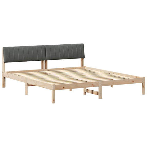 vidaXL Bed frame Brown and dark grey 180 x 200 cm Solid pine wood