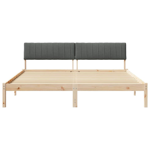 vidaXL Bed frame Brown and dark grey 180 x 200 cm Solid pine wood