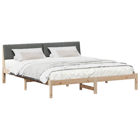 vidaXL Bed frame Brown and dark grey 180 x 200 cm Solid pine wood