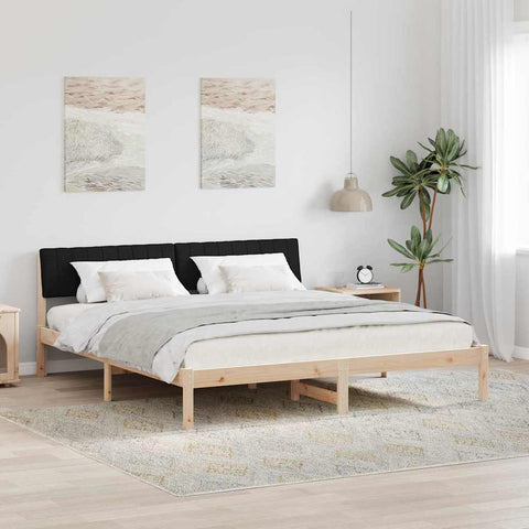 vidaXL Bed frame Brown and black 180 x 200 cm Solid pine wood