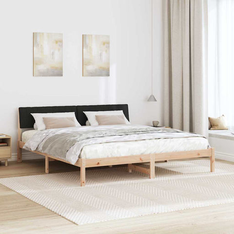 vidaXL Bed frame Brown and black 180 x 200 cm Solid pine wood