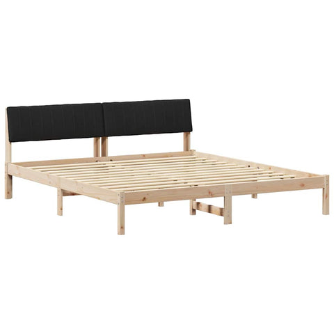 vidaXL Bed frame Brown and black 180 x 200 cm Solid pine wood