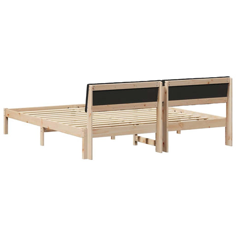 vidaXL Bed frame Brown and black 180 x 200 cm Solid pine wood