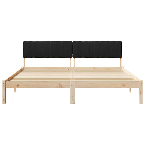 vidaXL Bed frame Brown and black 180 x 200 cm Solid pine wood