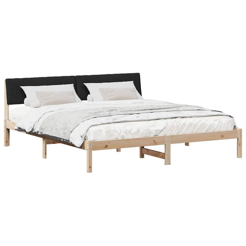 vidaXL Bed frame Brown and black 180 x 200 cm Solid pine wood