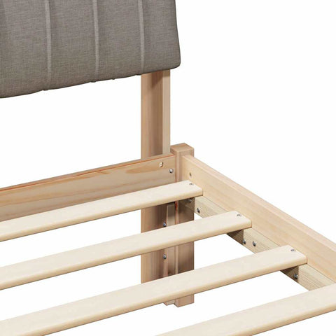 vidaXL Bed frame Brown and taupe 180 x 200 cm Solid pine wood