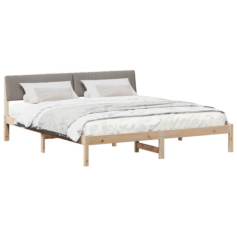 vidaXL Bed frame Brown and taupe 180 x 200 cm Solid pine wood