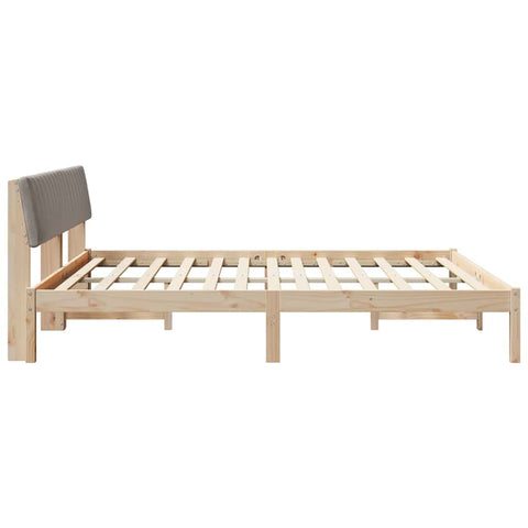 vidaXL Bed frame Brown and taupe 180 x 200 cm Solid pine wood
