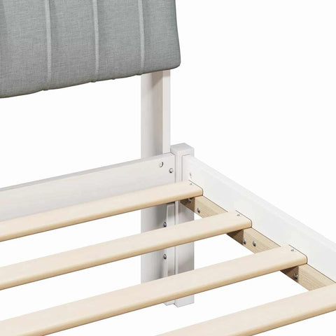 vidaXL Bed frame White and light grey 180 x 200 cm Solid pine wood