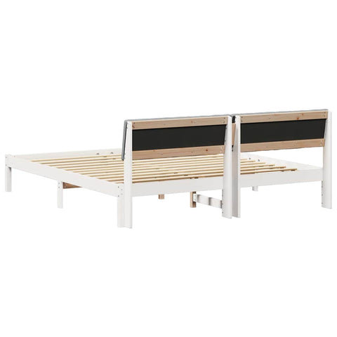 vidaXL Bed frame White and light grey 180 x 200 cm Solid pine wood
