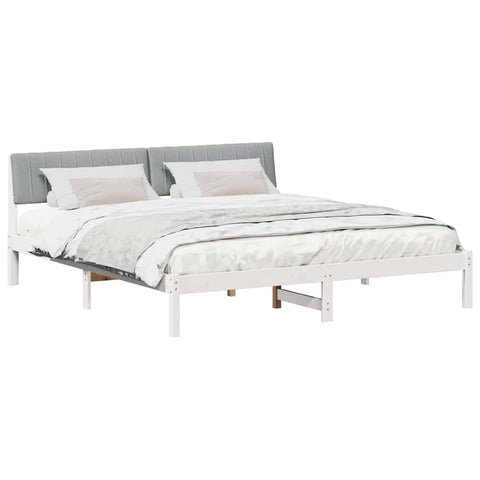 vidaXL Bed frame White and light grey 180 x 200 cm Solid pine wood