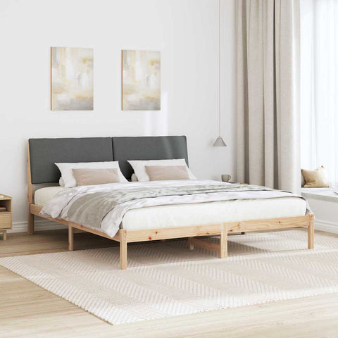 vidaXL Bed frame Brown and dark grey 200 x 200 cm Solid pine wood