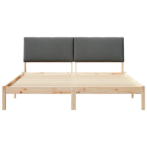 vidaXL Bed frame Brown and dark grey 200 x 200 cm Solid pine wood