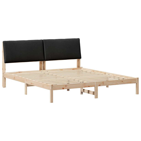 vidaXL Bed frame Brown and black 200 x 200 cm Solid pine wood